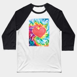 Tie Dye Heart - 70's love Baseball T-Shirt